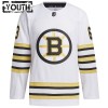 Boston Bruins Hockeydrakt 100th Anniversary Brad Marchand 2023-24 Hvit Adidas Authentic - Barn